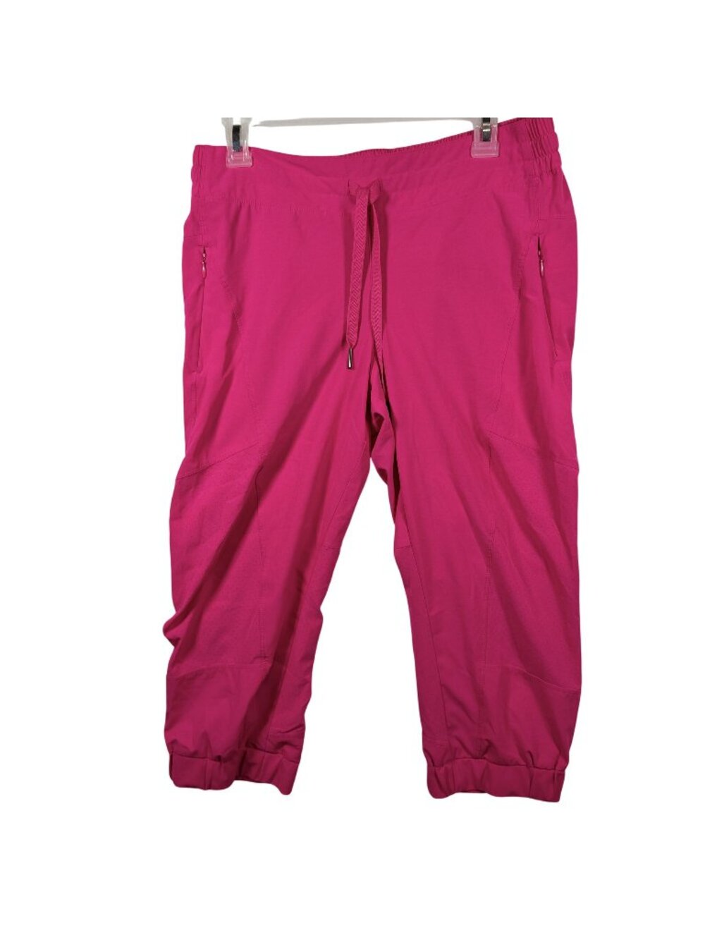 BCG Womens Pink Activewear Cropped Joggers Drawstring Waist & Zip Pockets Size M